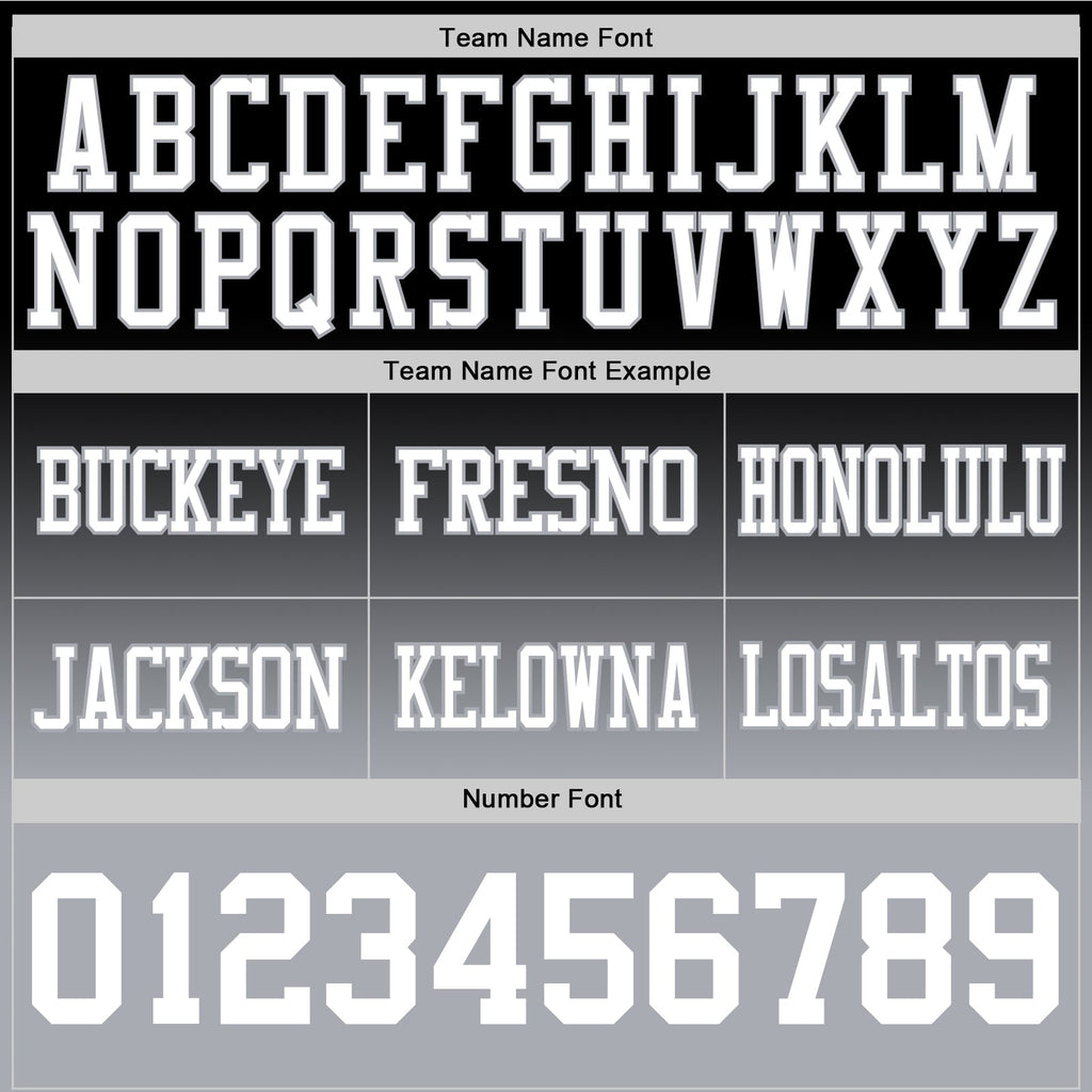 Custom Black White-Gray Authentic Fade Fashion Football Jersey