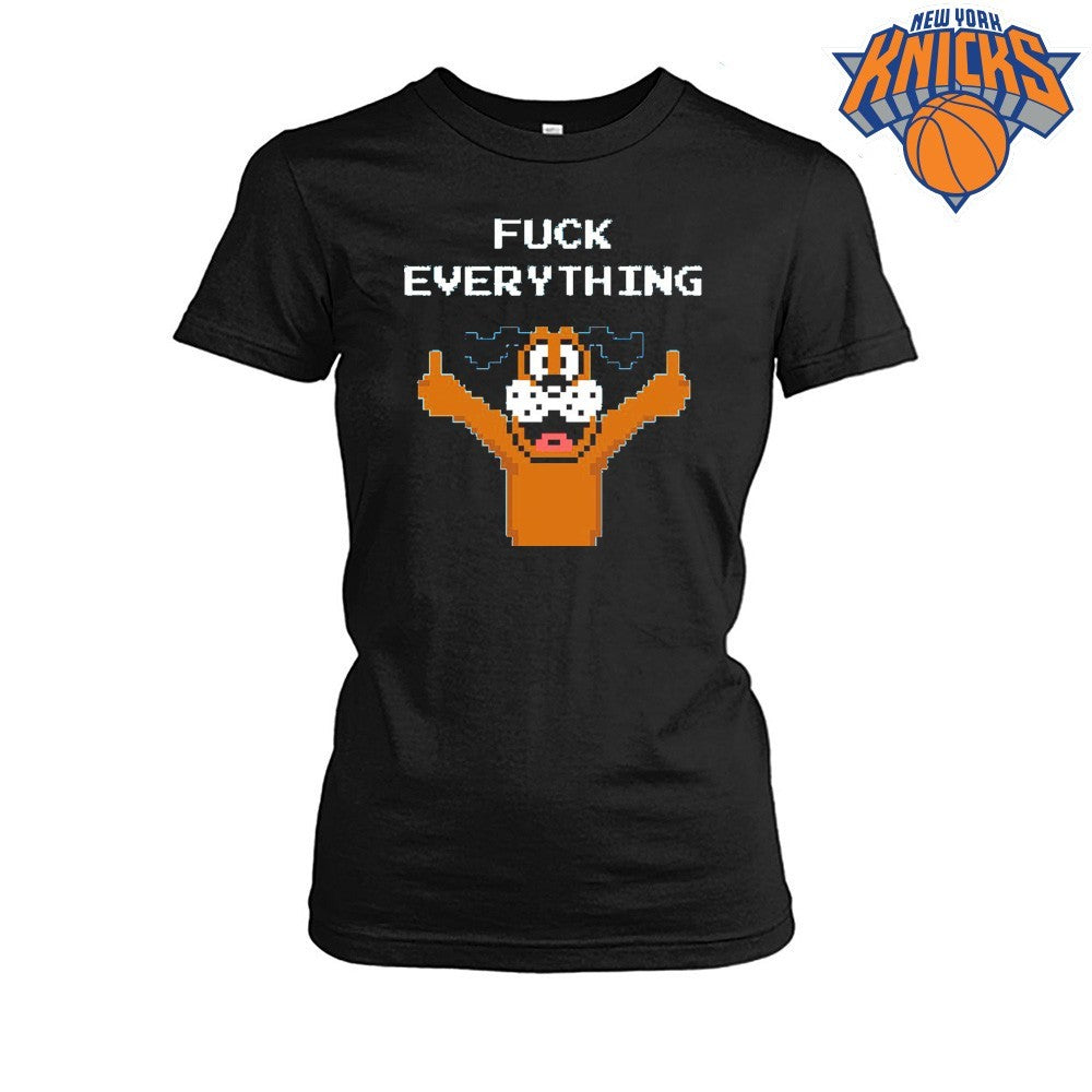 Fuck Everything Pixel Art Duck Hunt Dog Funny Middle Fingers Meme Shirt