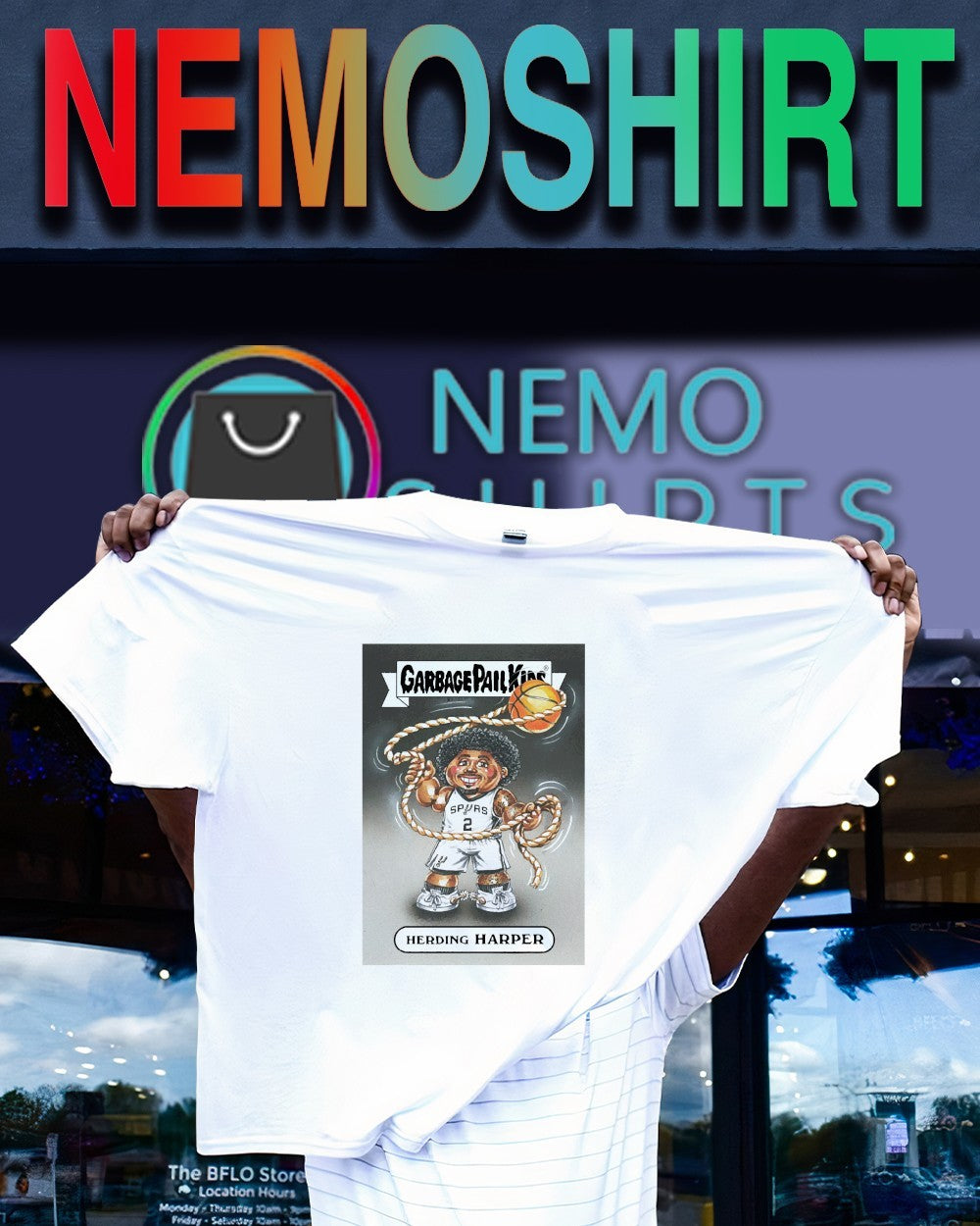 Garbage Pail Kids Dylan Harper San Antonio Spurs herding Harper shirt