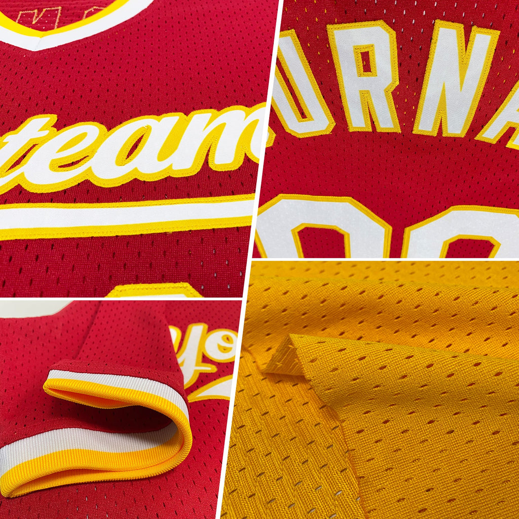 Custom Gold Royal-Orange Authentic Throwback Baseball Jersey