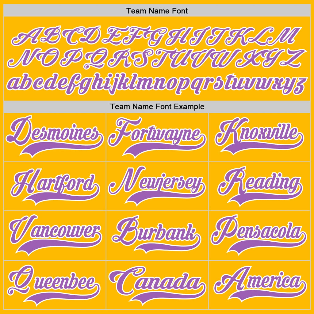 Custom Gold Medium Purple-White Hockey Lace Neck Jersey