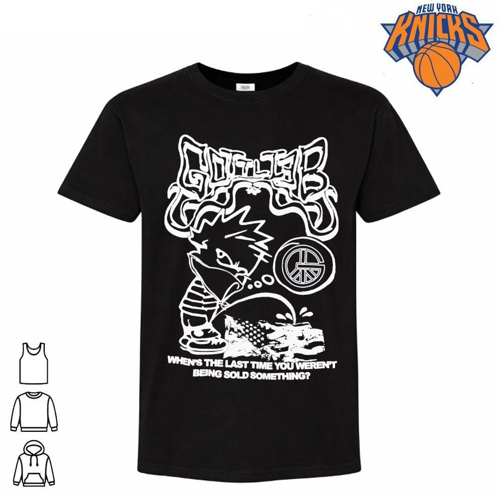 Gotlieb Cartoon Character Questioning Capitalism Anti Commercial Political Streetwear Graphic Shirt