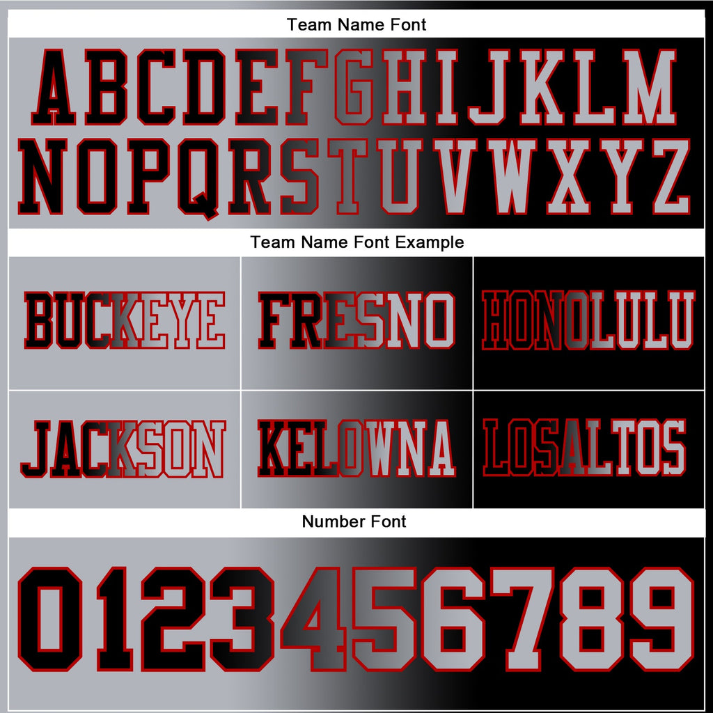 Custom Black Gray-Red Authentic Gradient Fashion Football Jersey
