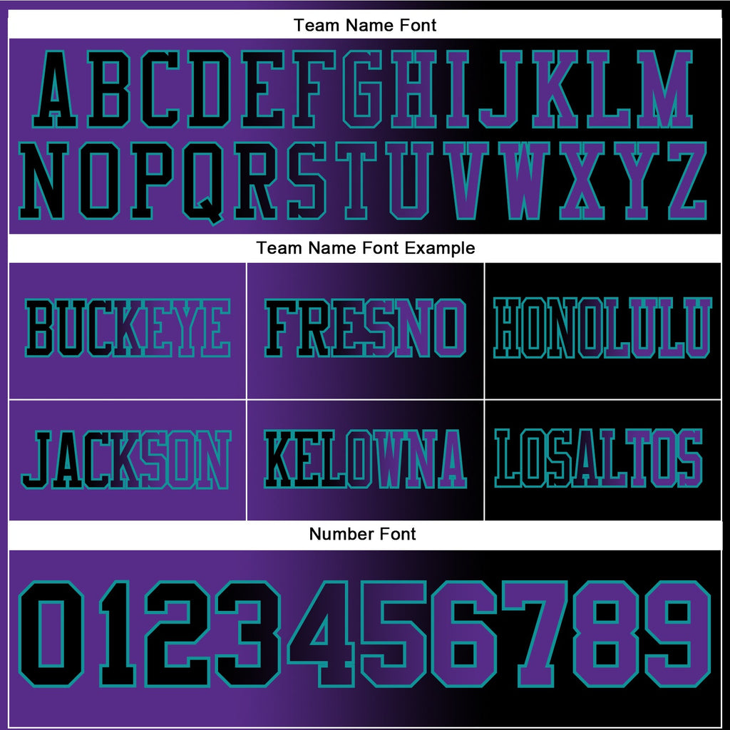 Custom Black Purple-Teal Authentic Gradient Fashion Football Jersey