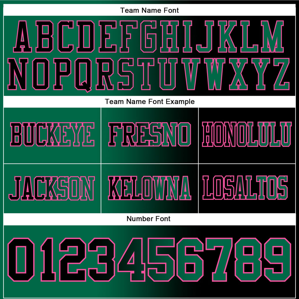 Custom Black Kelly Green-Pink Authentic Gradient Fashion Football Jersey