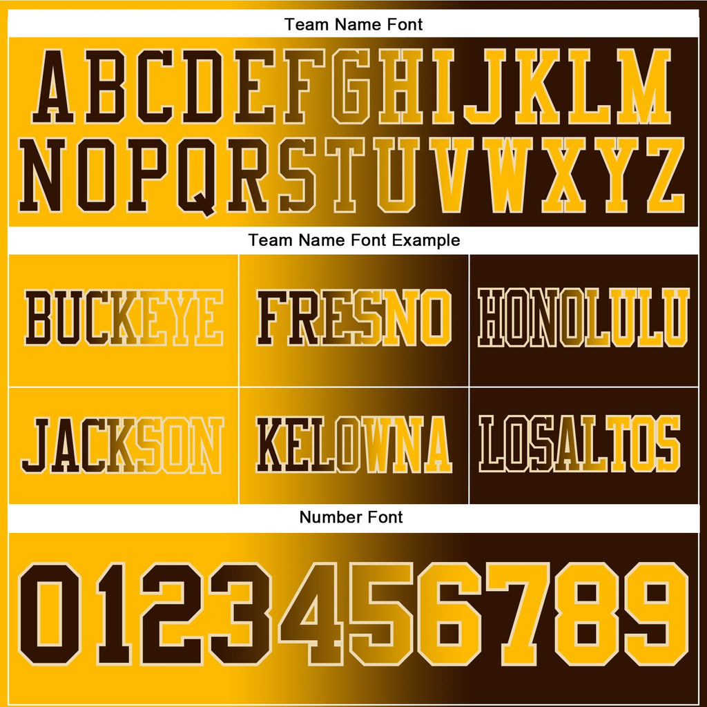 Custom Brown Gold-Cream Authentic Gradient Fashion Football Jersey