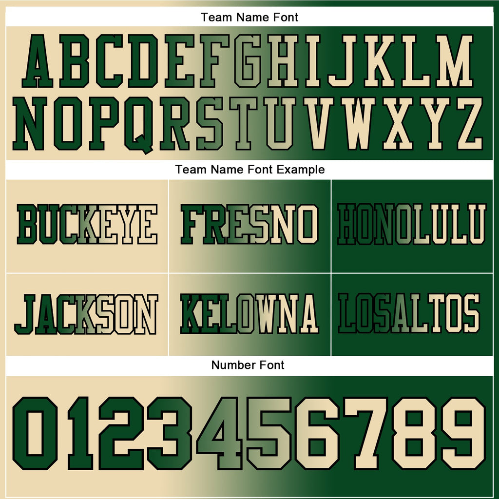 Custom Green Cream-Black Authentic Gradient Fashion Football Jersey