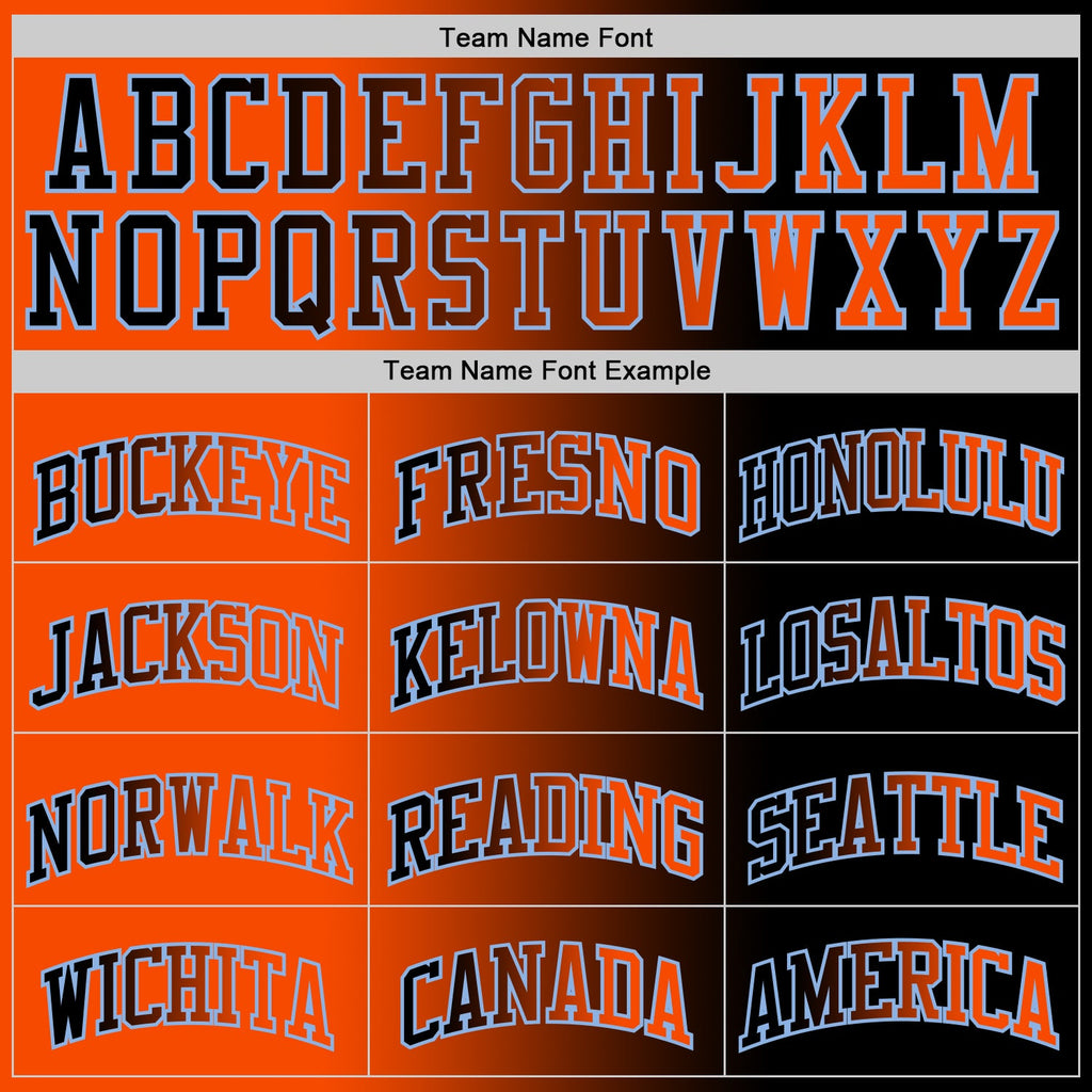 Custom Black Orange-Light Blue Authentic Gradient Fashion Basketball Jersey