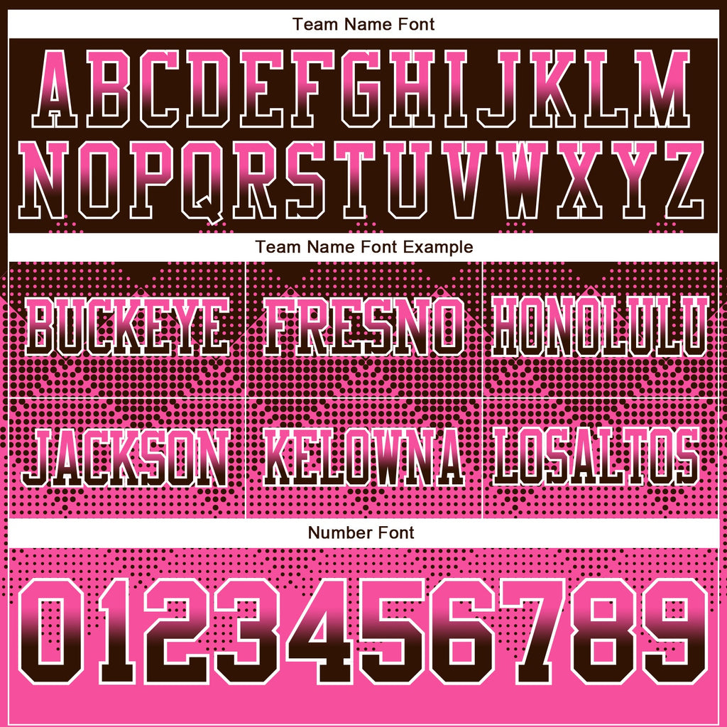 Custom Brown Pink-White Authentic Gradient Square Shape Flag Football Jersey