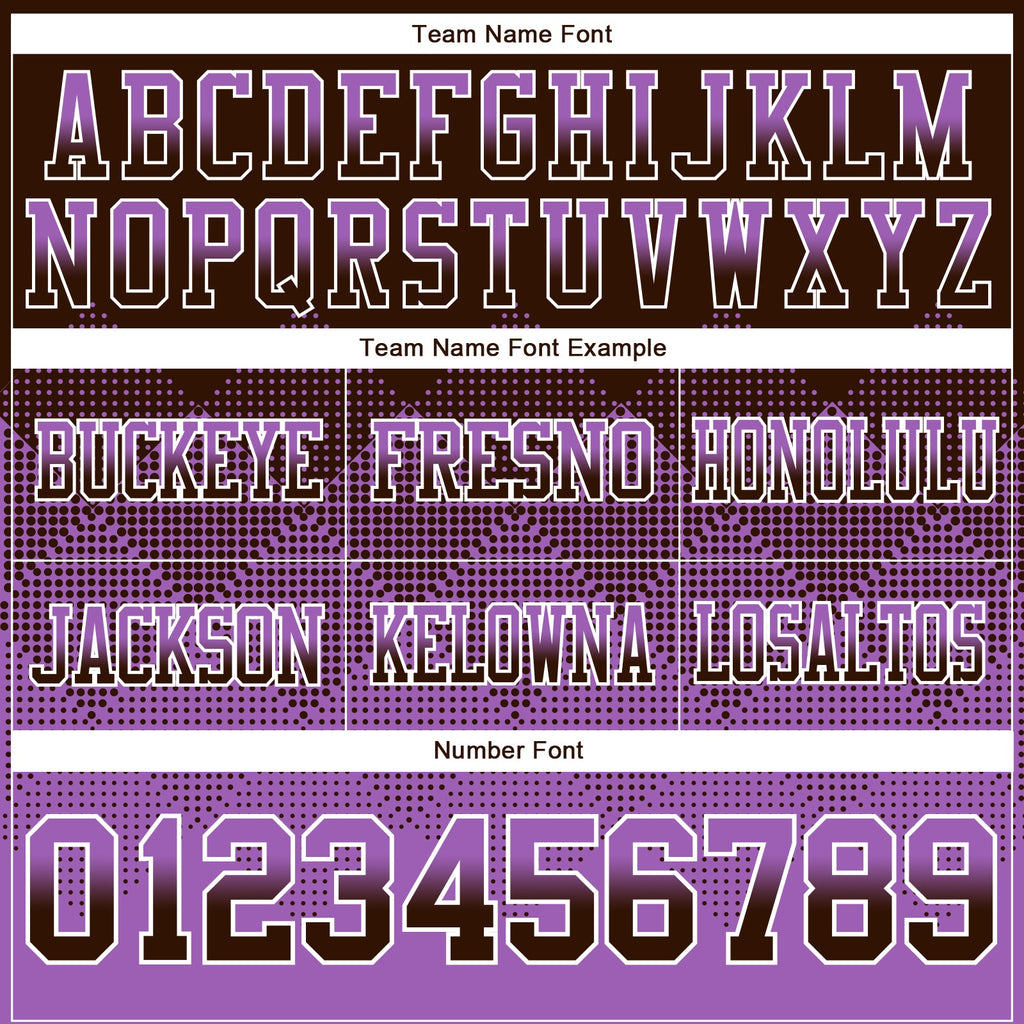 Custom Brown Medium Purple-White Authentic Gradient Square Shape Flag Football Jersey