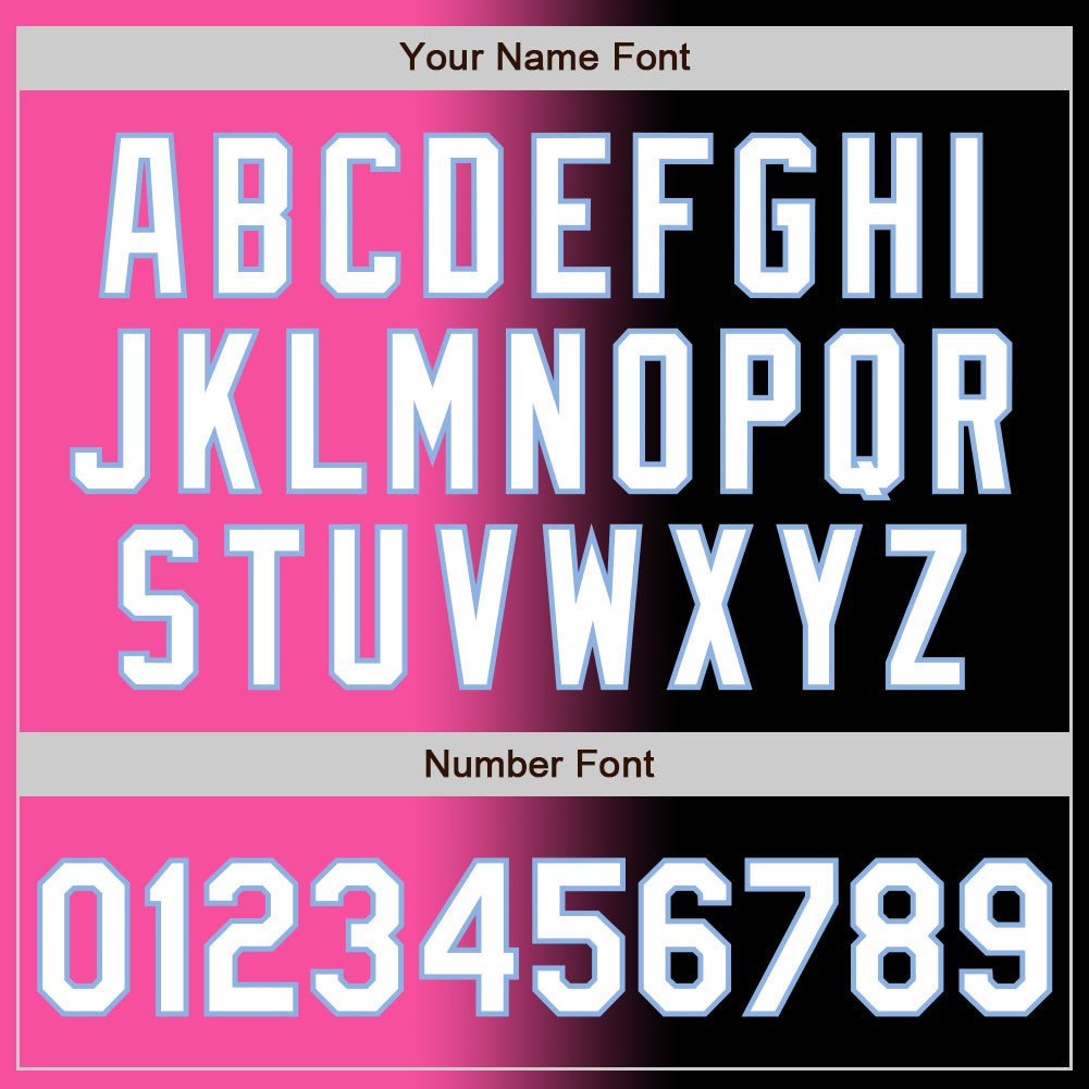 Custom Black White Pink-Light Blue Authentic Gradient Fashion Baseball Jersey