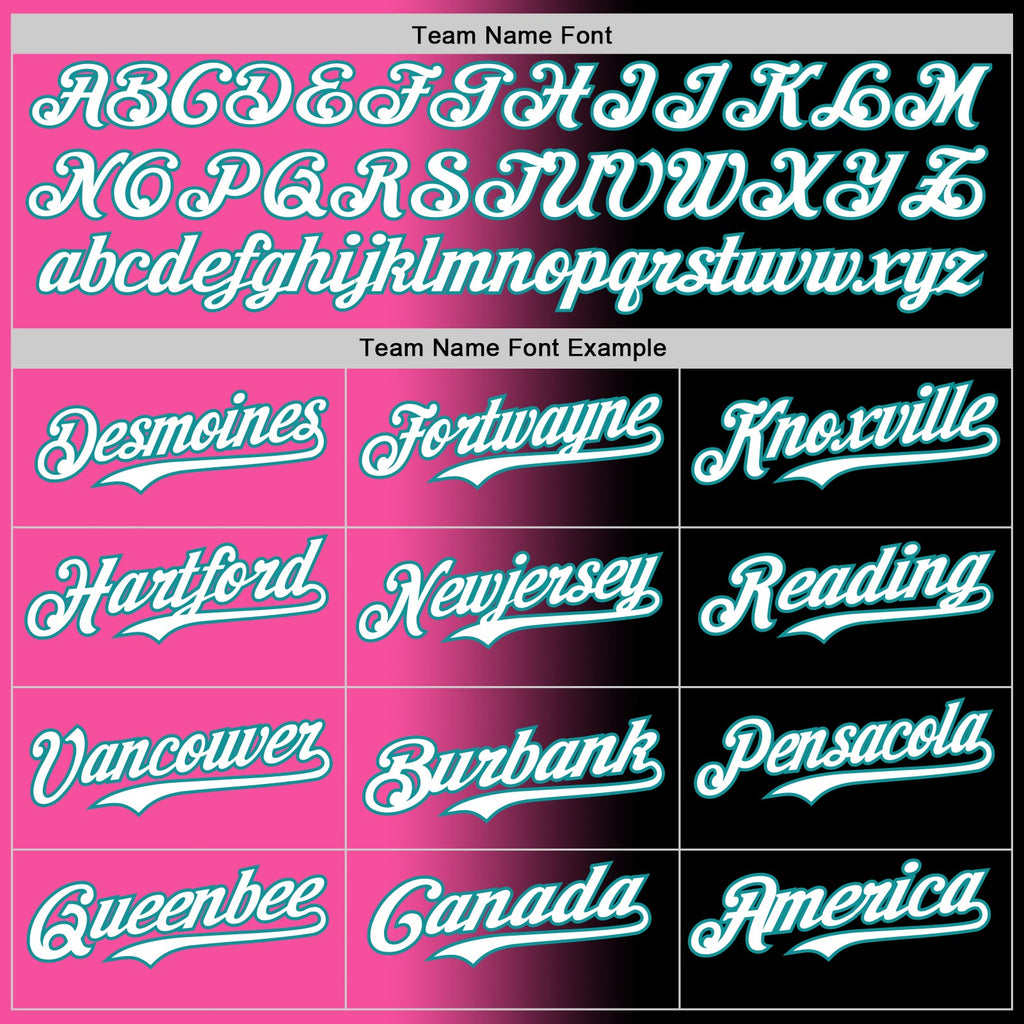 Custom Black White Pink-Teal Authentic Gradient Fashion Baseball Jersey