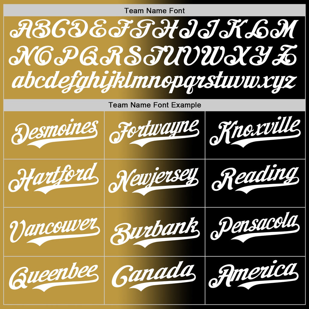 Custom Black White-Old Gold Authentic Gradient Fashion Baseball Jersey