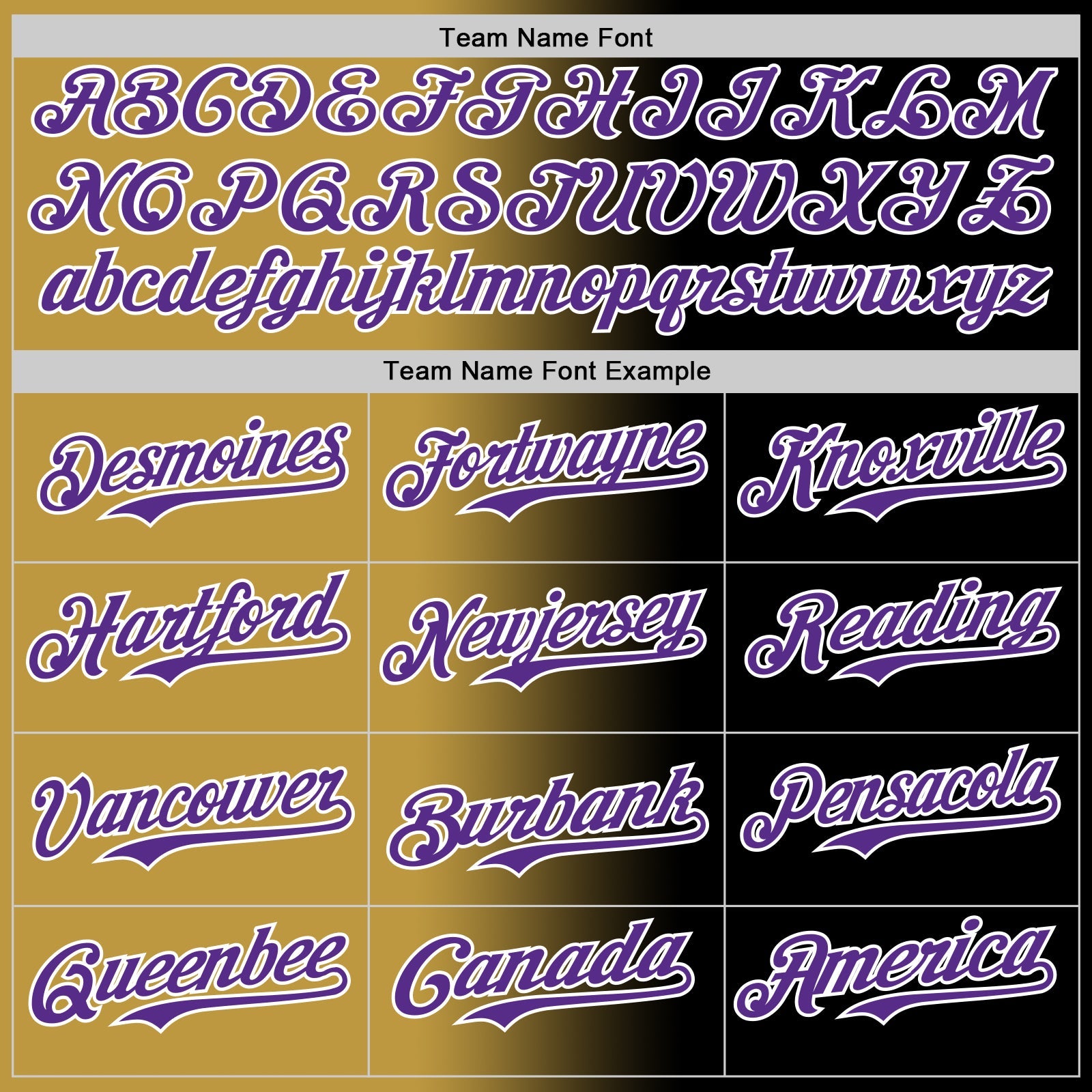 Custom Black Purple Old Gold-White Authentic Gradient Fashion Baseball Jersey