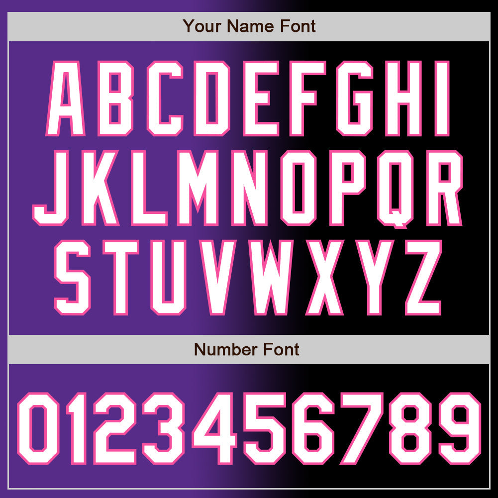 Custom Black White Purple-Pink Authentic Gradient Fashion Baseball Jersey