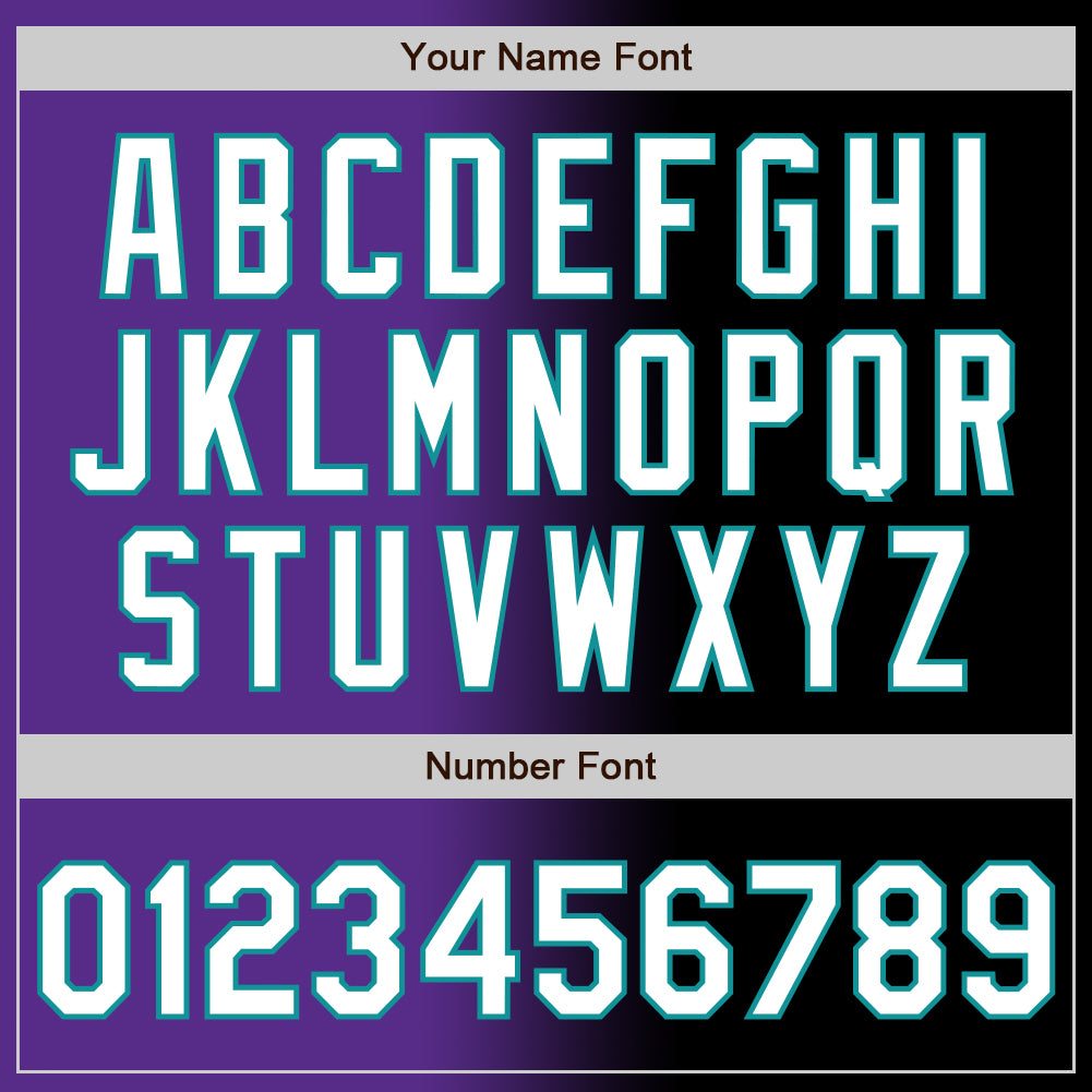 Custom Black White Purple-Teal Authentic Gradient Fashion Baseball Jersey