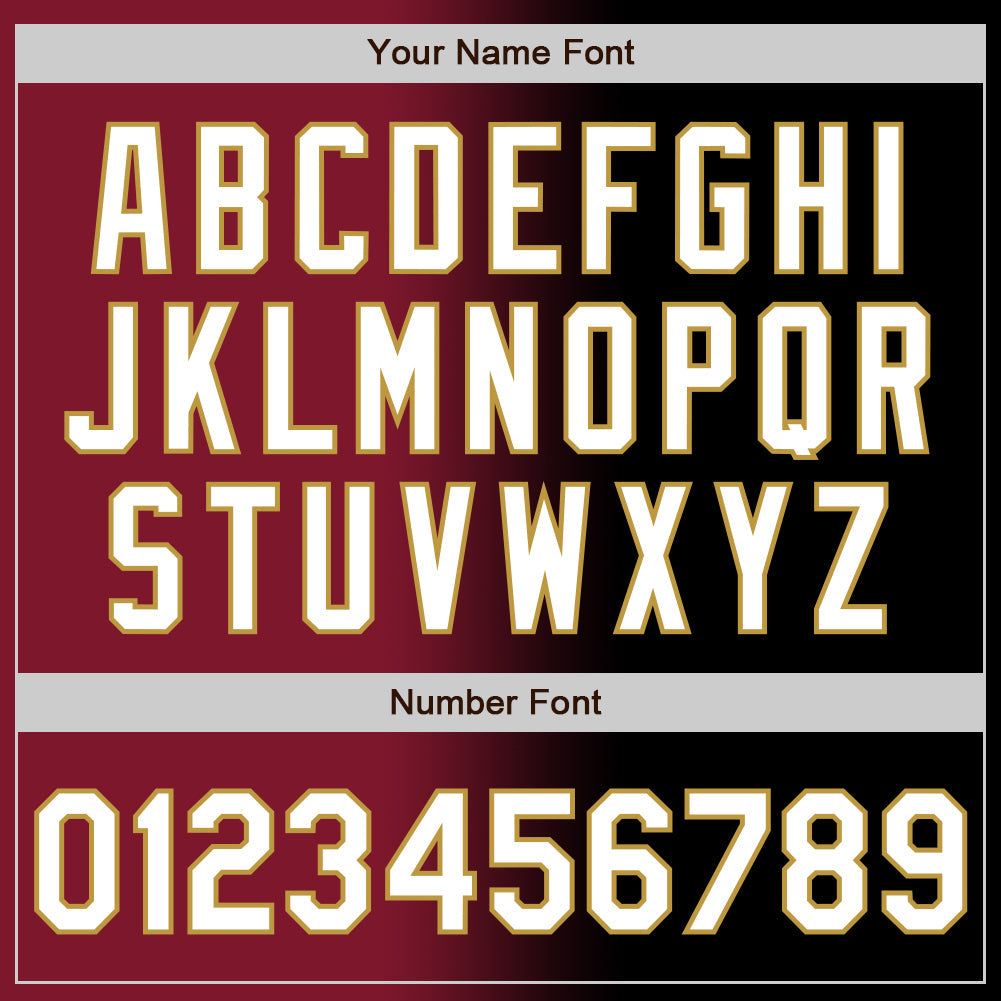 Custom Black White Crimson-Old Gold Authentic Gradient Fashion Baseball Jersey