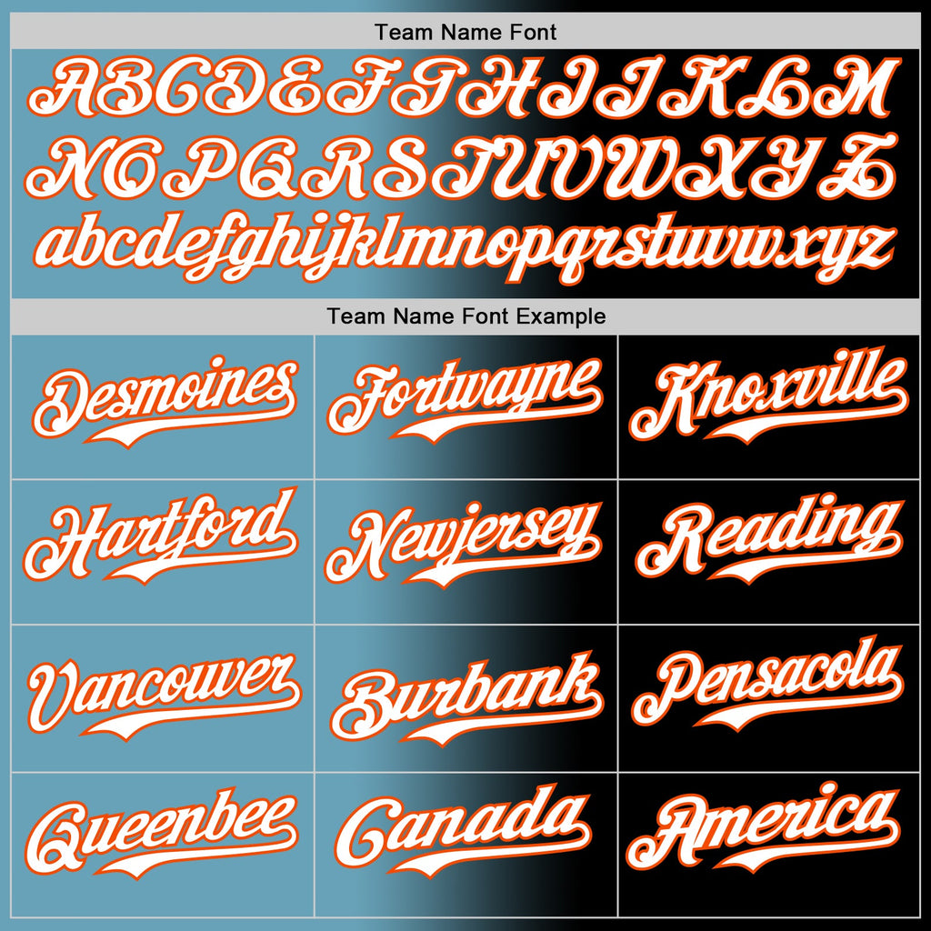 Custom Black White Shadow Blue-Orange Authentic Gradient Fashion Baseball Jersey