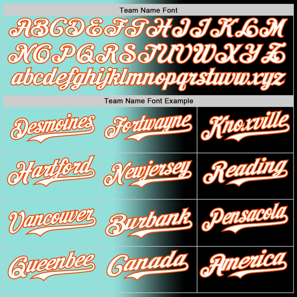 Custom Black White Ice Blue-Orange Authentic Gradient Fashion Baseball Jersey