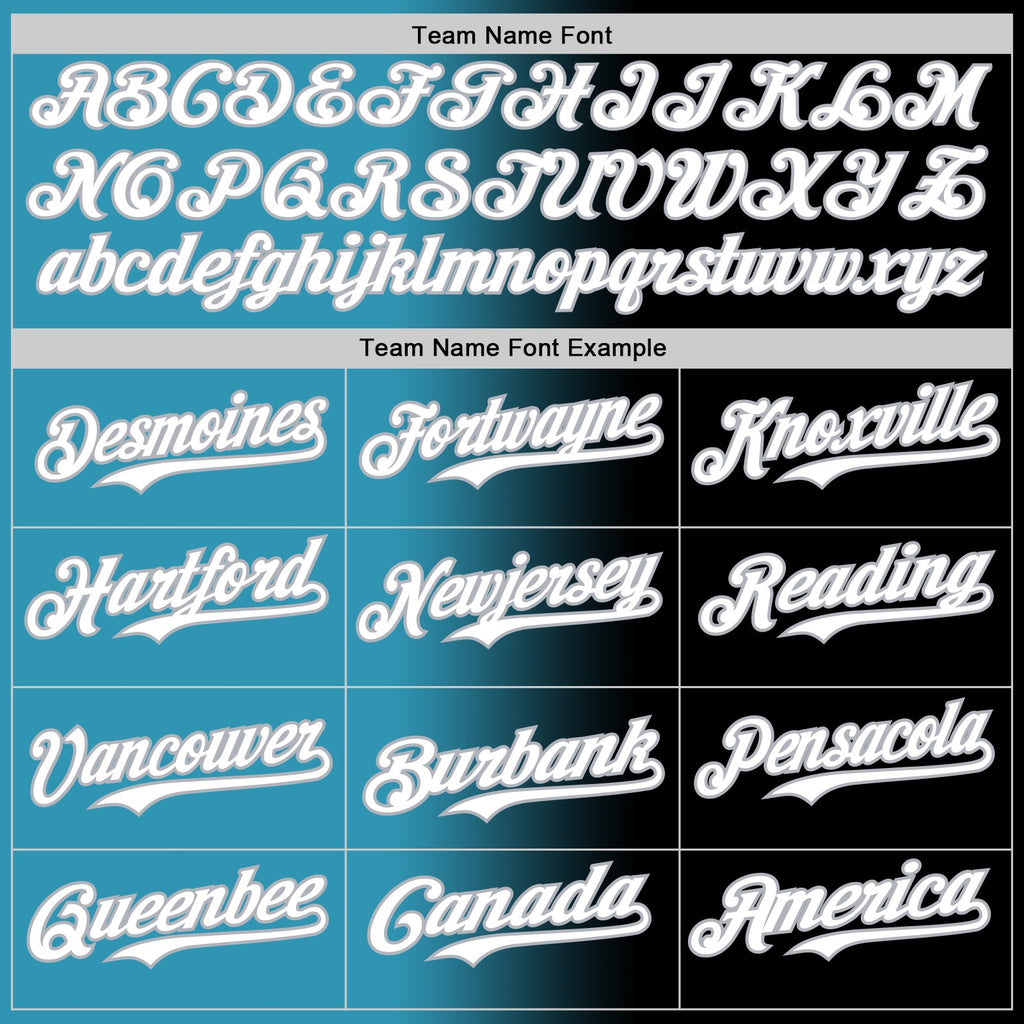 Custom Black White Panther Blue-Gray Authentic Gradient Fashion Baseball Jersey