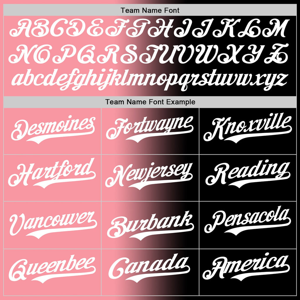 Custom Black White-Medium Pink Authentic Gradient Fashion Baseball Jersey