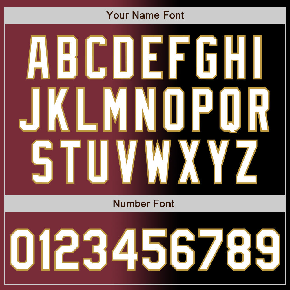 Custom Black White Burgundy-Old Gold Authentic Gradient Fashion Baseball Jersey