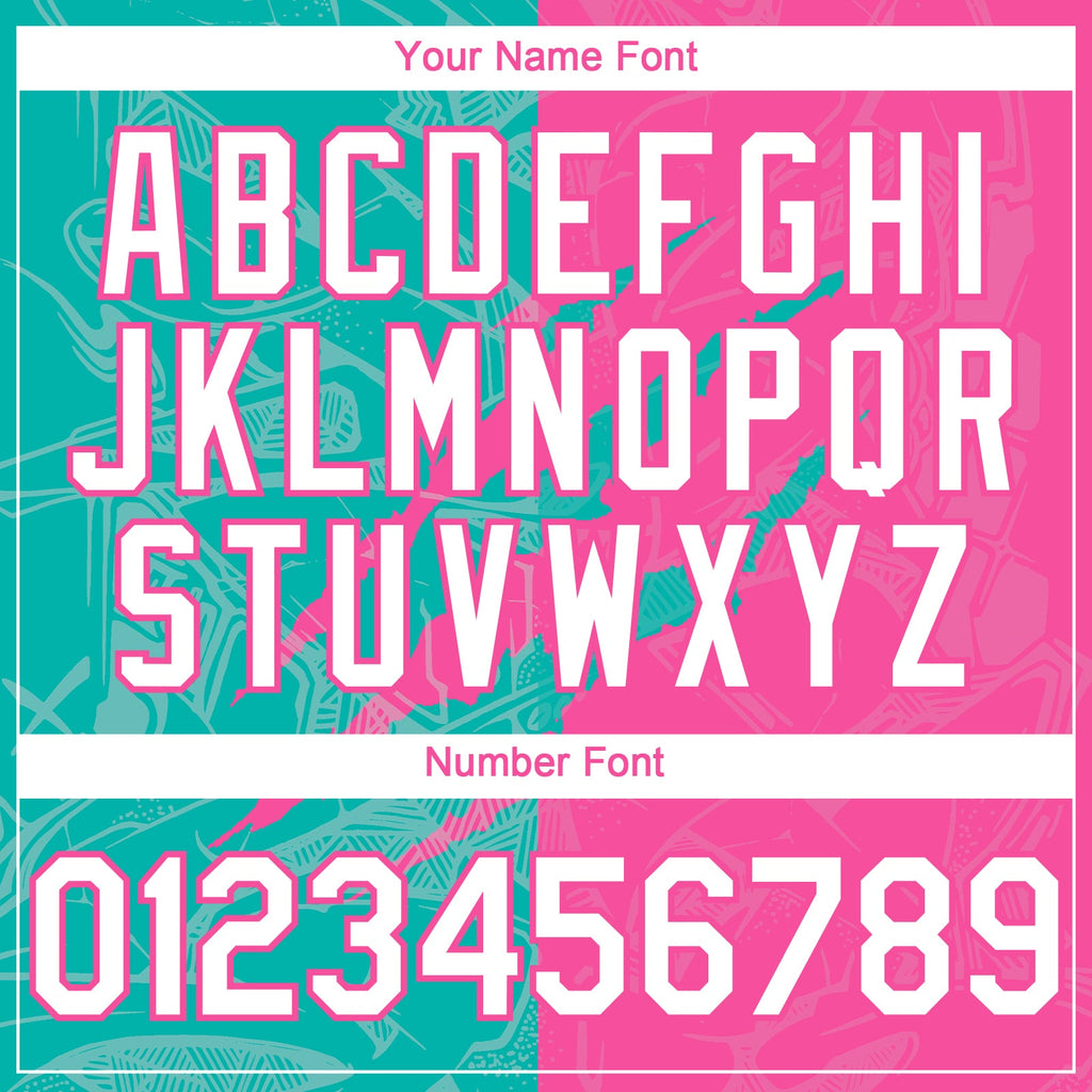 Custom Graffiti Pattern White Pink-Aqua 3D Scratch Authentic Baseball Jersey