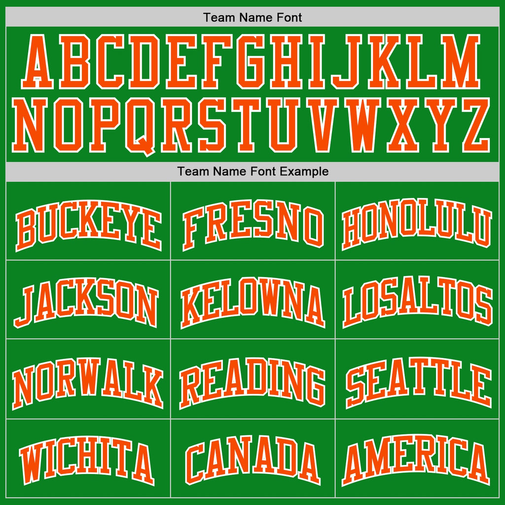 Custom Grass Green Orange-White Authentic Basketball Jersey