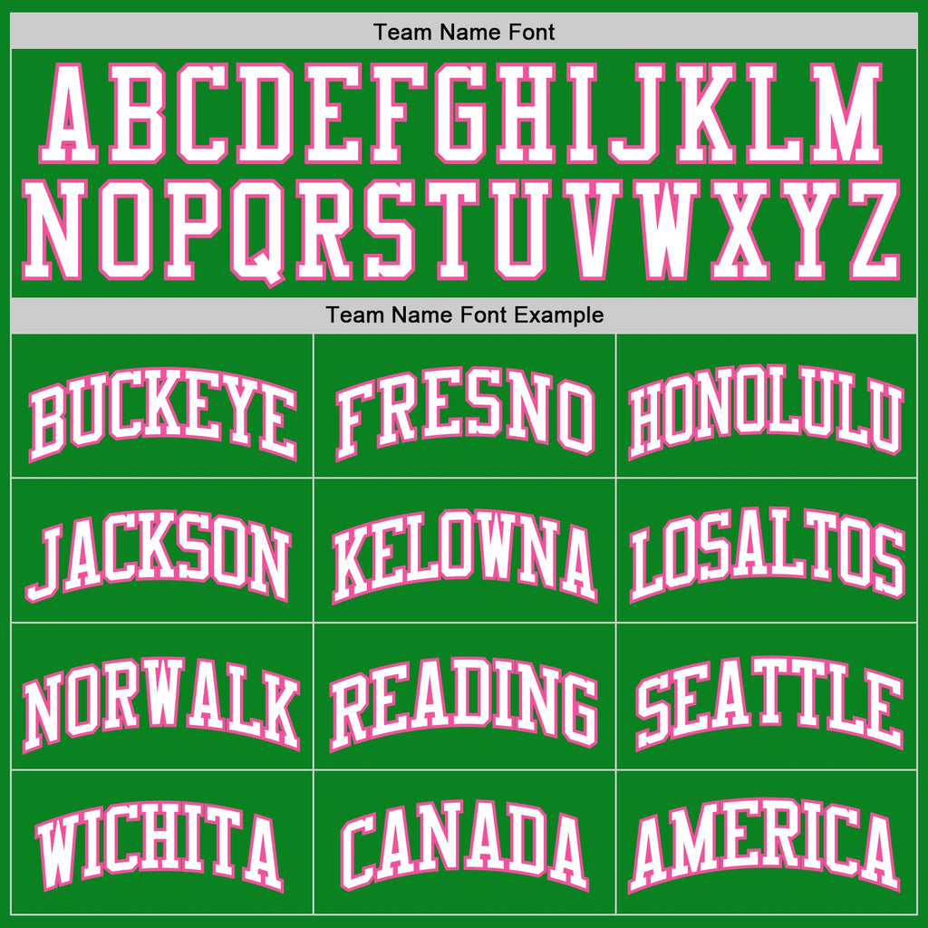 Custom Grass Green White-Pink Authentic Basketball Jersey