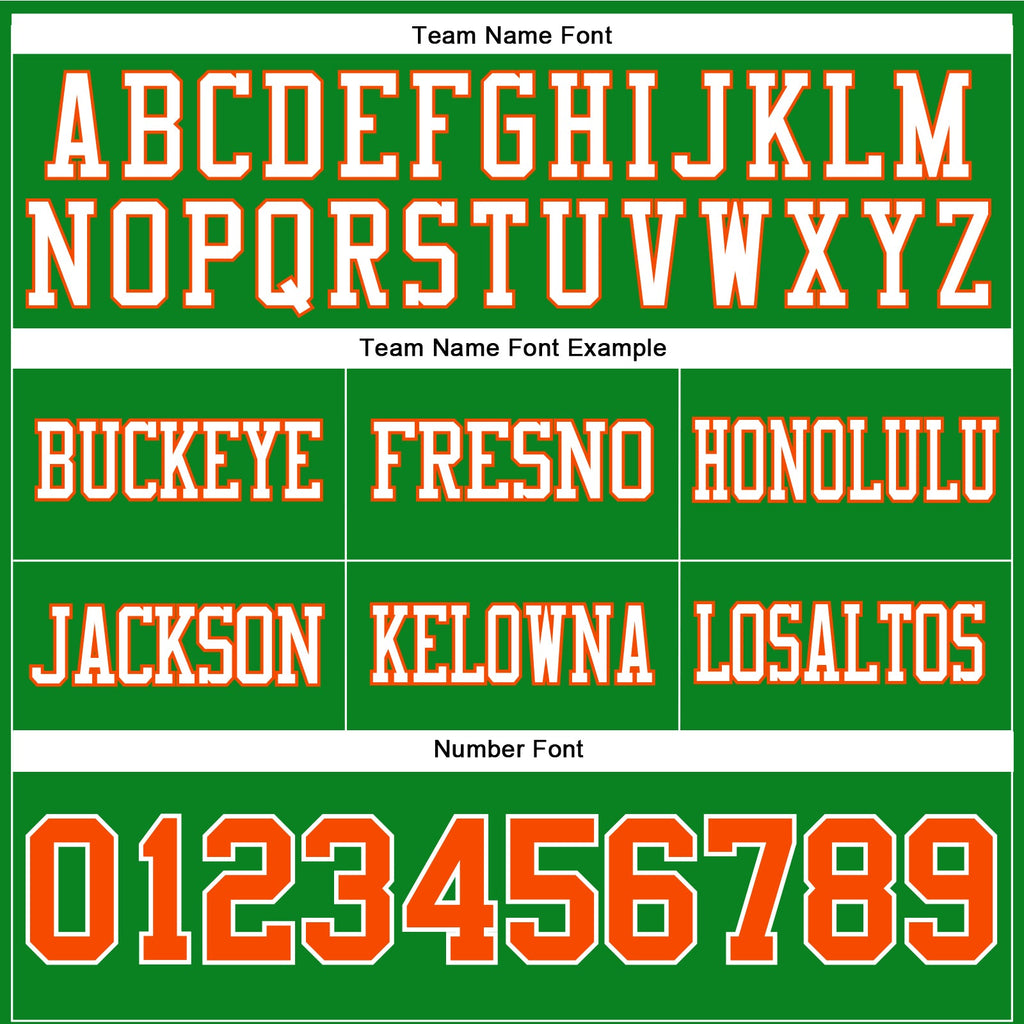 Custom Grass Green Orange-White Authentic Football Jersey