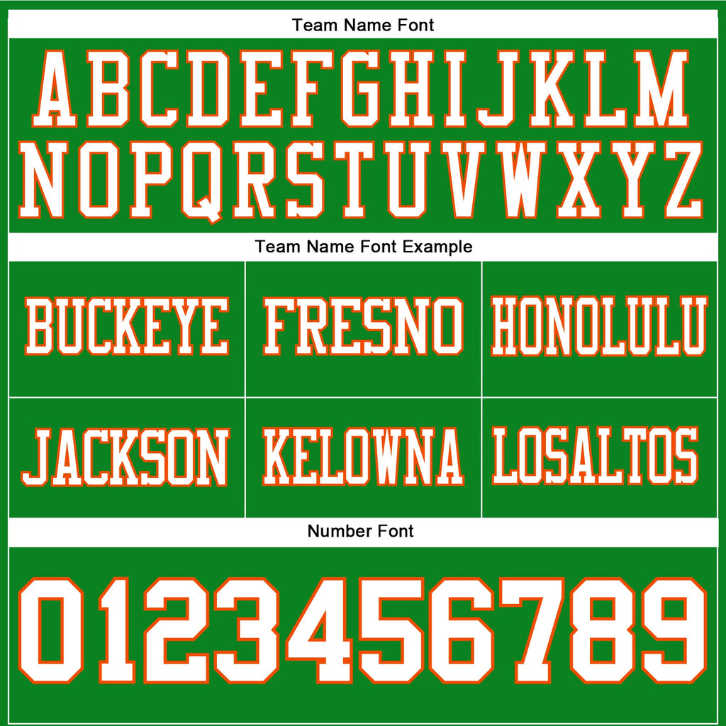 Custom Grass Green White-Orange Authentic Football Jersey