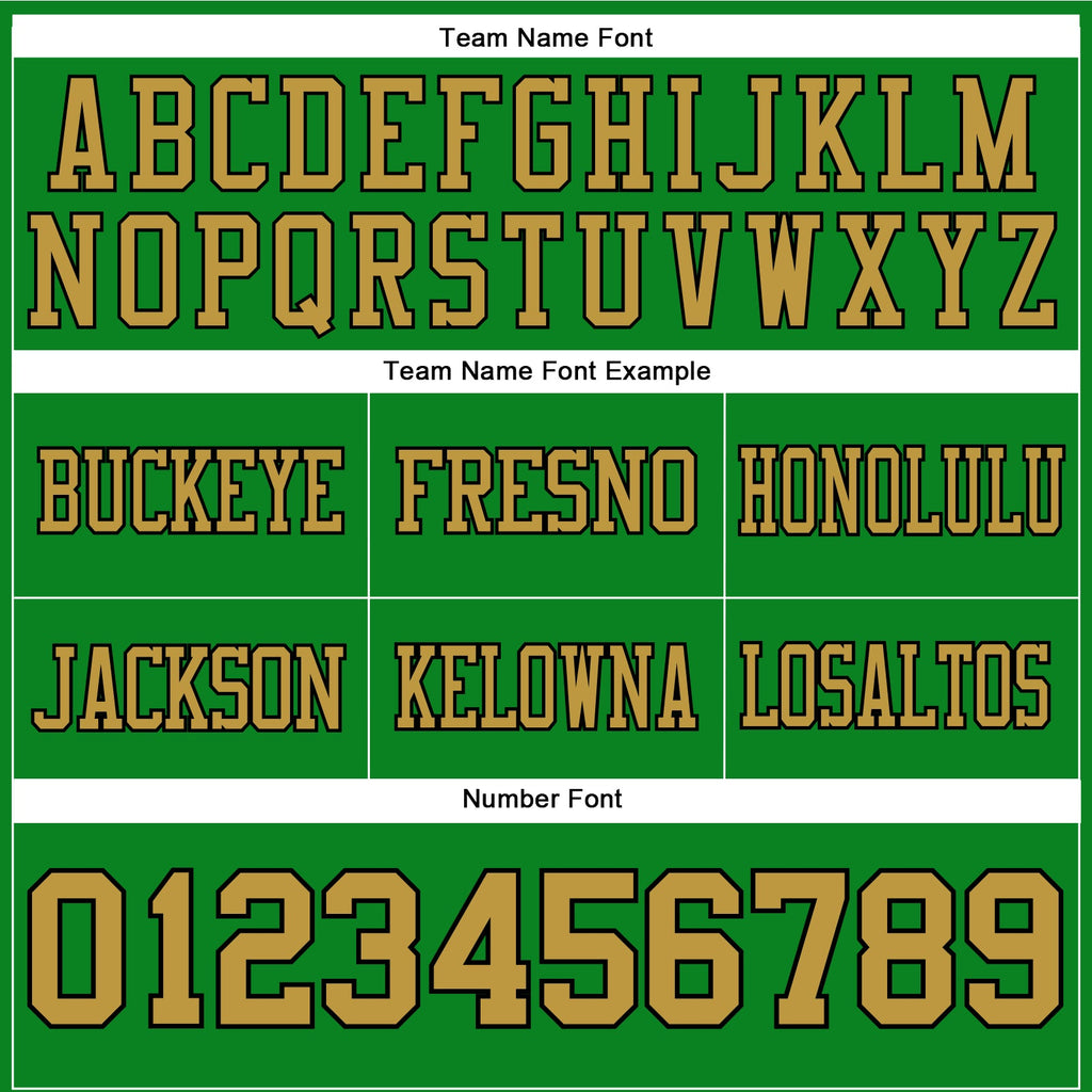 Custom Grass Green Old Gold-Black Authentic Football Jersey