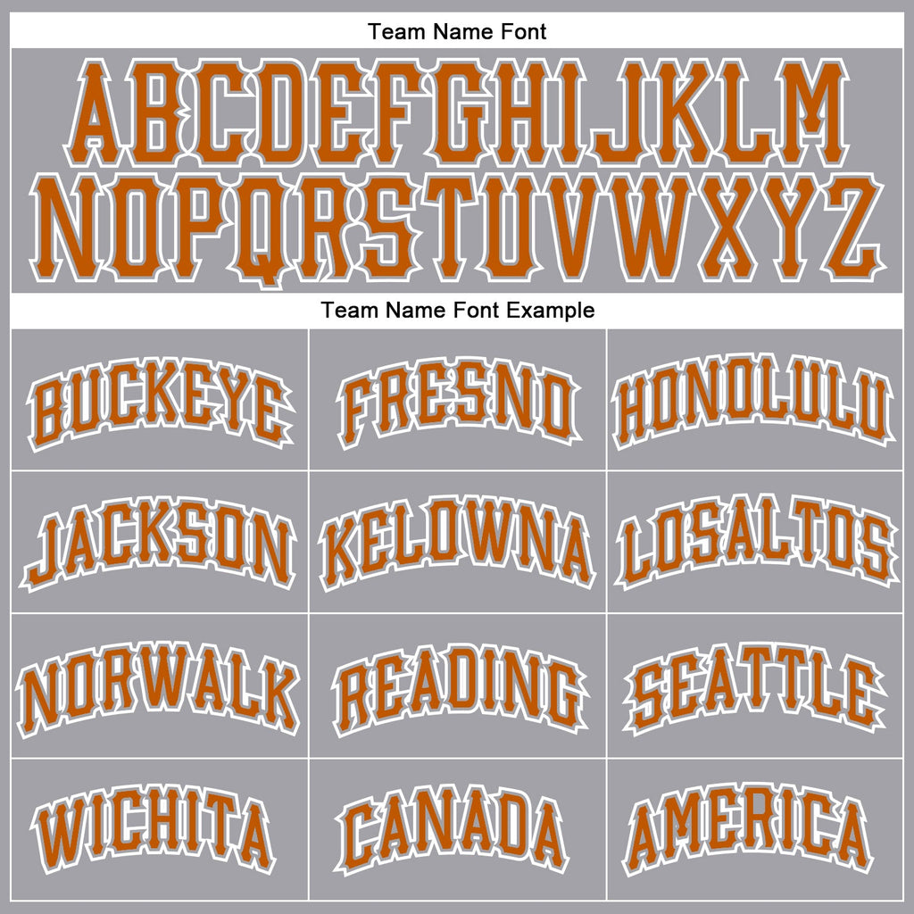 Custom Gray Texas Orange-White Authentic Baseball Jersey