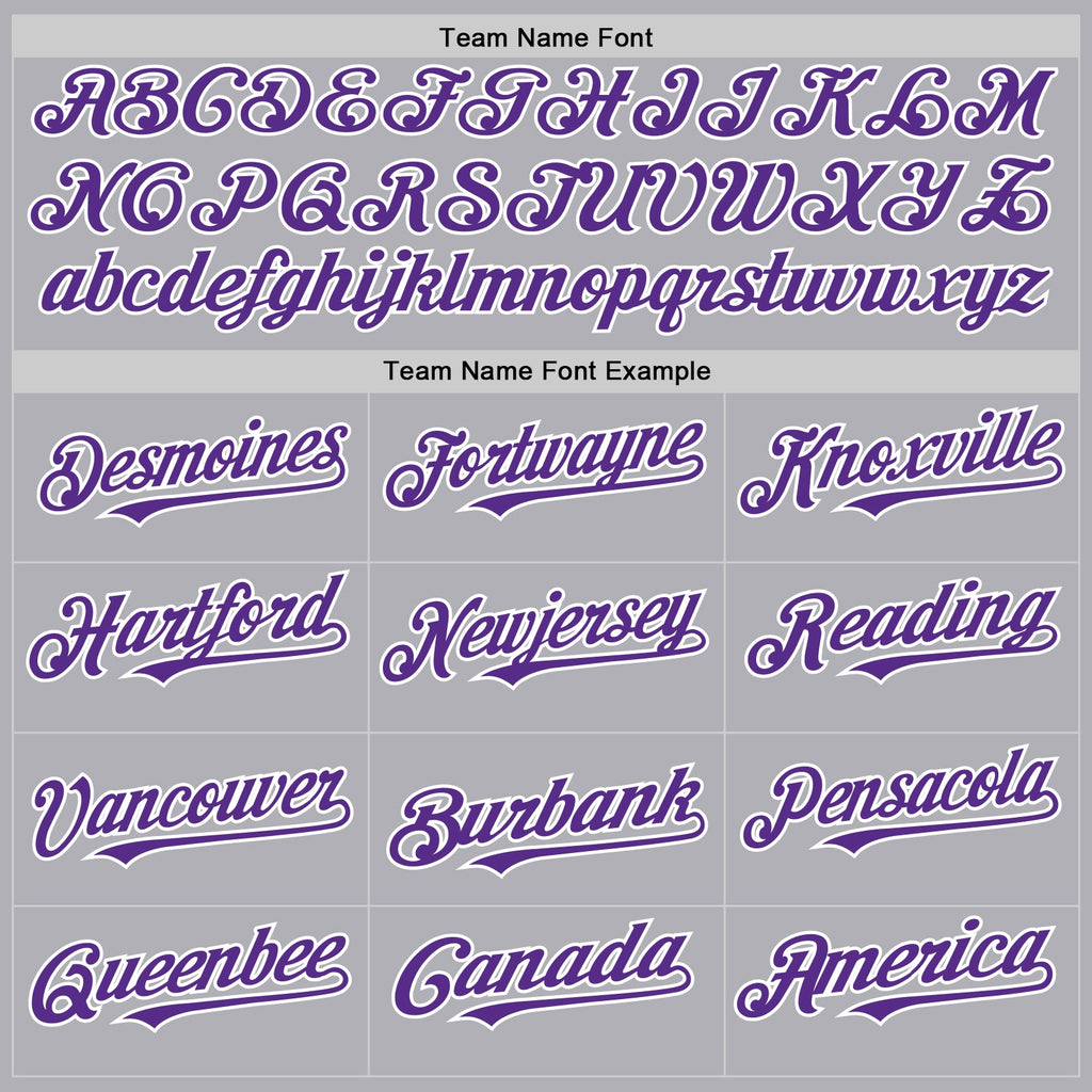 Custom Gray Purple-White Mesh Authentic Throwback Baseball Jersey
