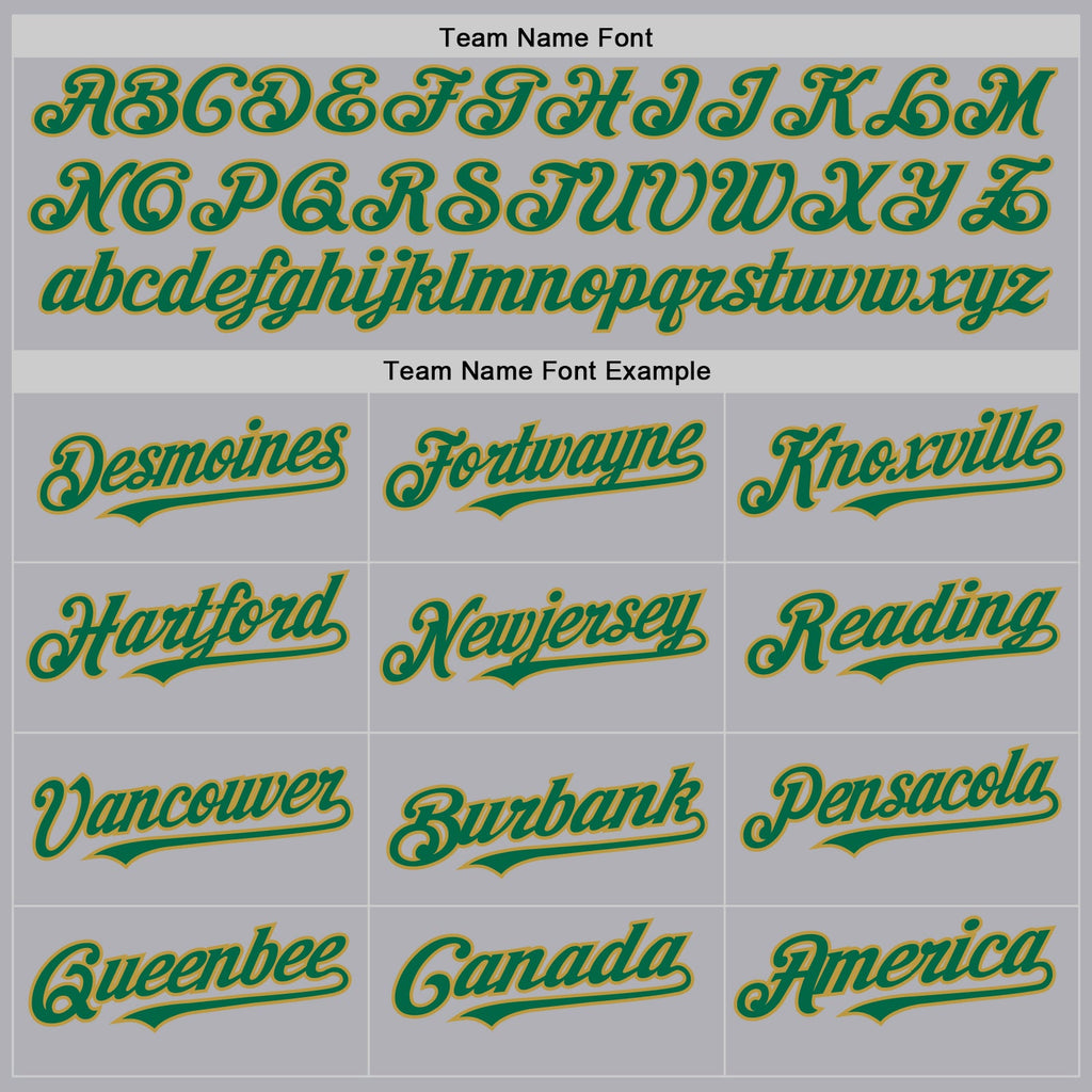 Custom Gray Kelly Green-Old Gold Mesh Authentic Throwback Baseball Jersey