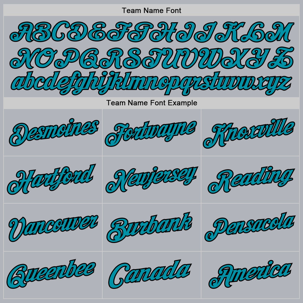 Custom Gray Teal-Black Authentic Throwback Basketball Jersey