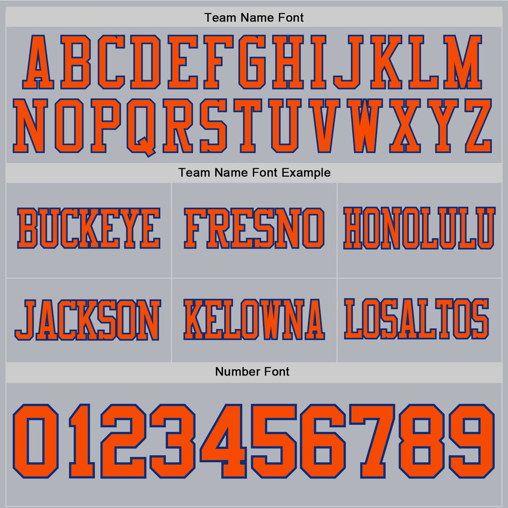 Custom Gray Orange-Royal Authentic Football Jersey