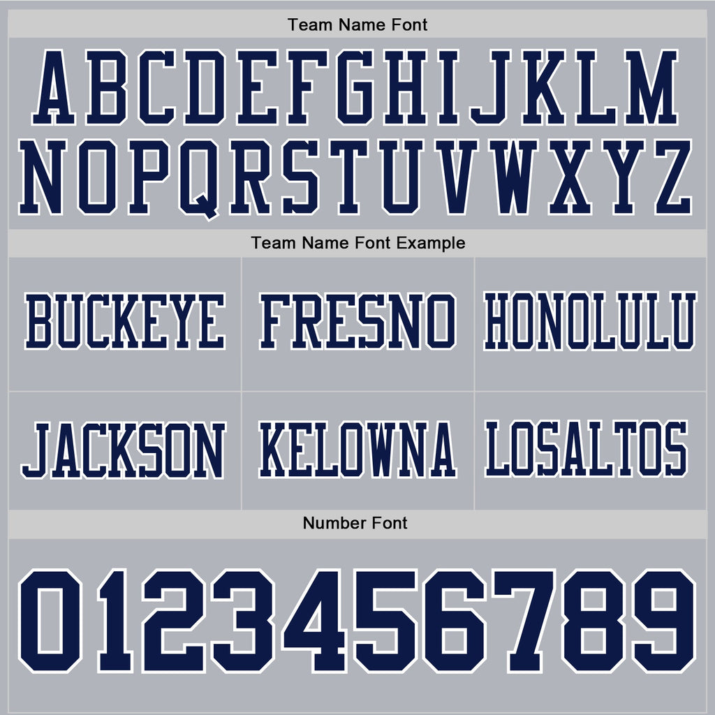 Custom Gray Navy-White Authentic Football Jersey