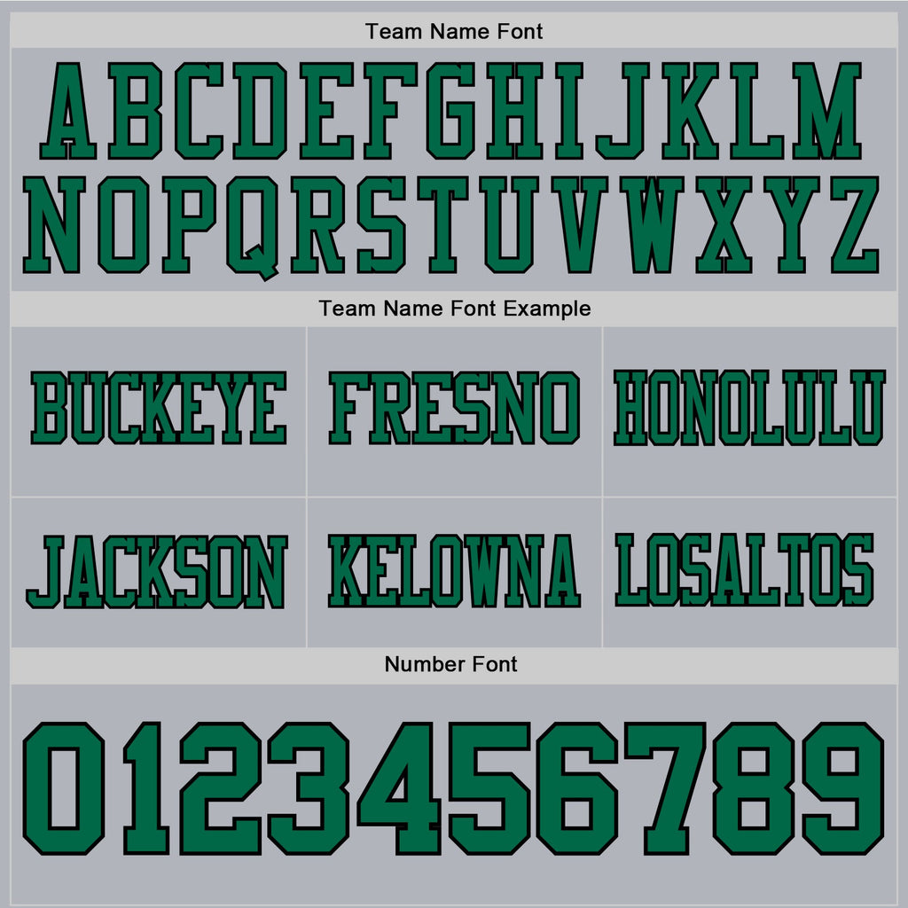 Custom Gray Kelly Green-Black Authentic Football Jersey
