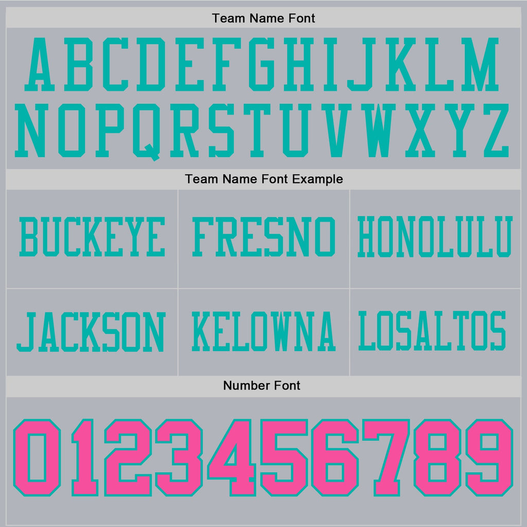 Custom Gray Pink-Aqua Authentic Football Jersey