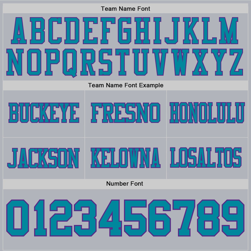Custom Gray Teal-Purple Authentic Football Jersey