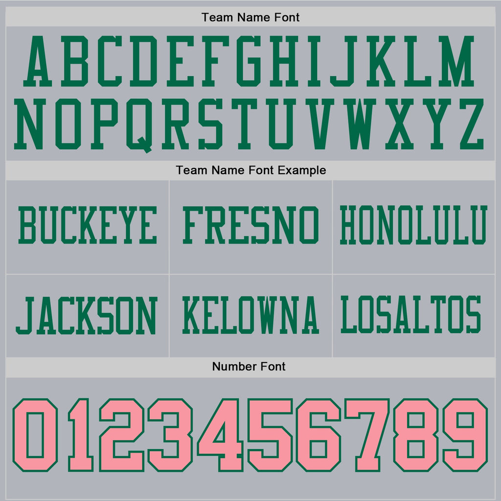 Custom Gray Medium Pink-Kelly Green Authentic Football Jersey