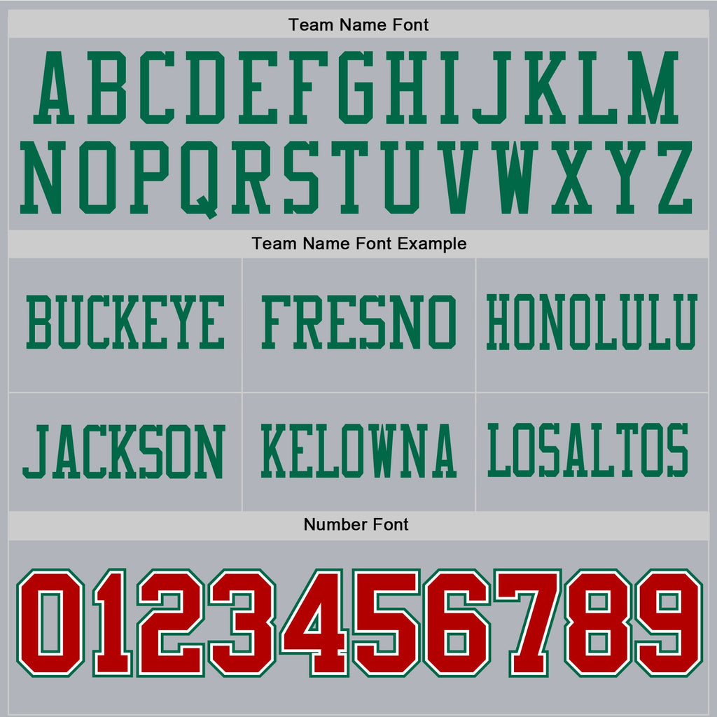 Custom Gray Red White-Kelly Green Authentic Football Jersey