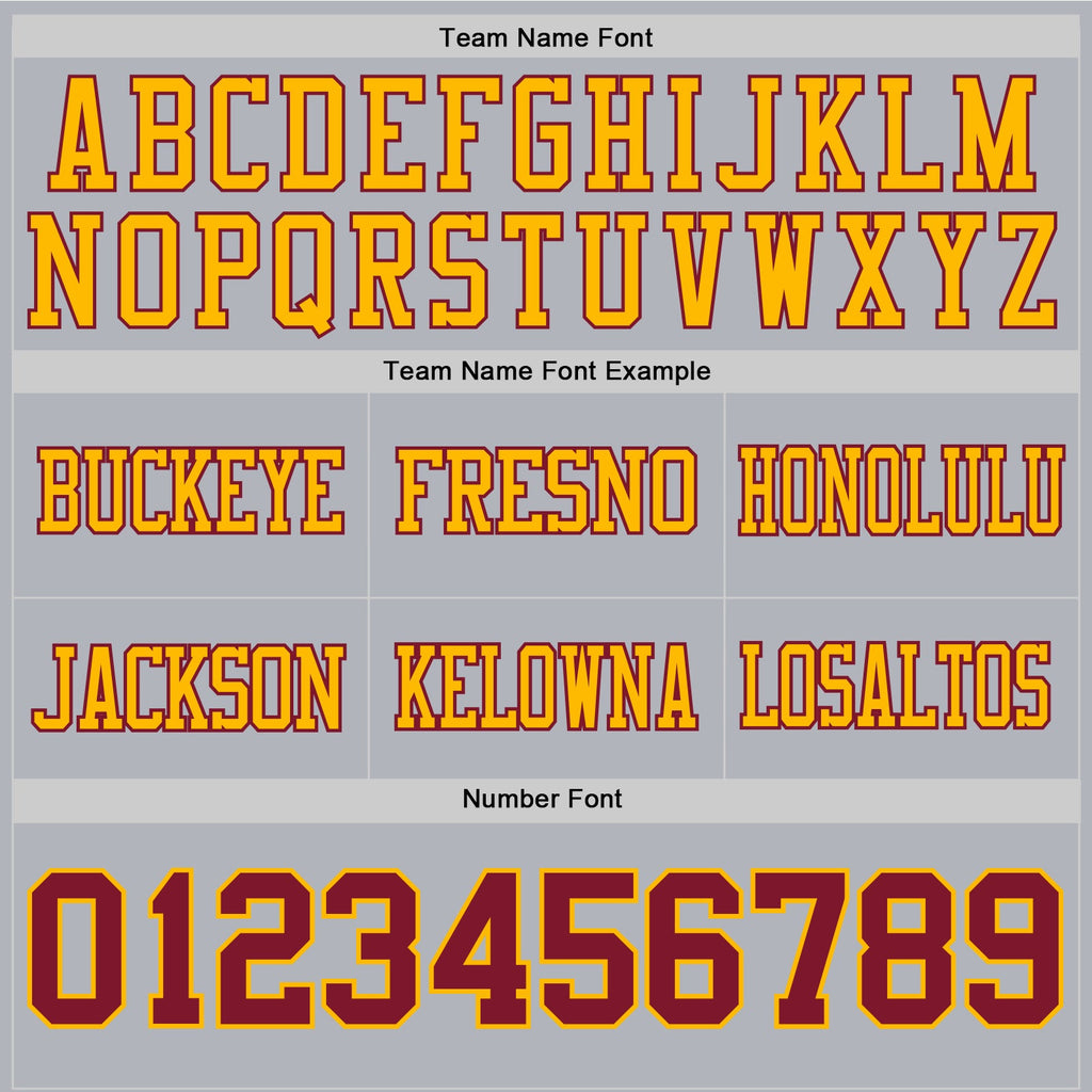 Custom Gray Crimson-Gold Authentic Football Jersey
