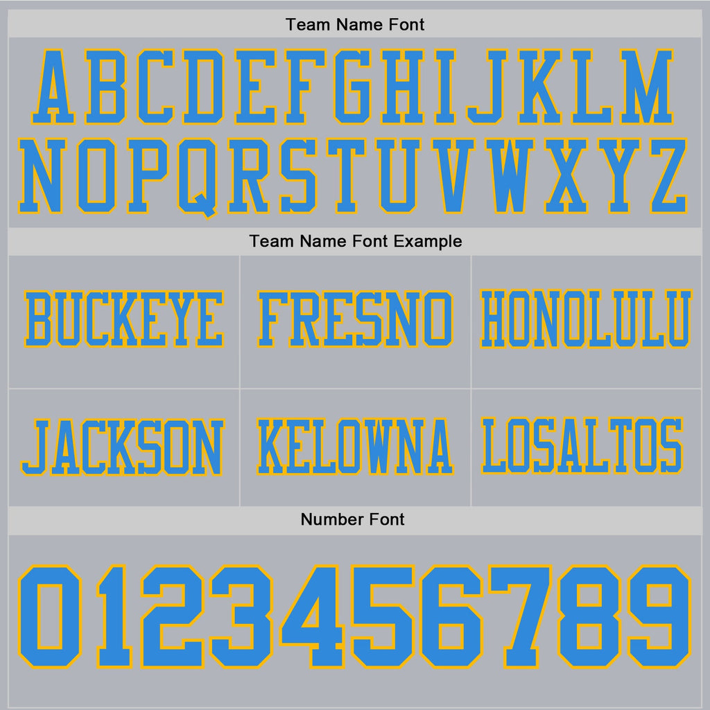 Custom Gray Powder Blue-Gold Authentic Football Jersey