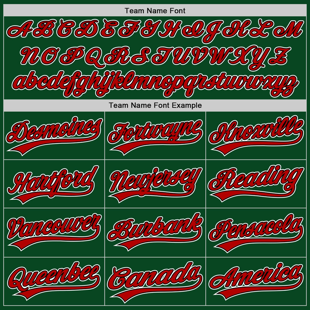 Custom Green Red-Black Authentic Throwback Baseball Jersey