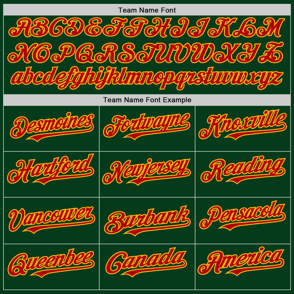 Custom Green Red-Gold Mesh Authentic Throwback Baseball Jersey