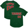 Custom Green Red-White Mesh Authentic Throwback Baseball Jersey