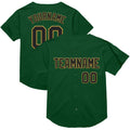 Custom Green Black-Old Gold Mesh Authentic Throwback Baseball Jersey