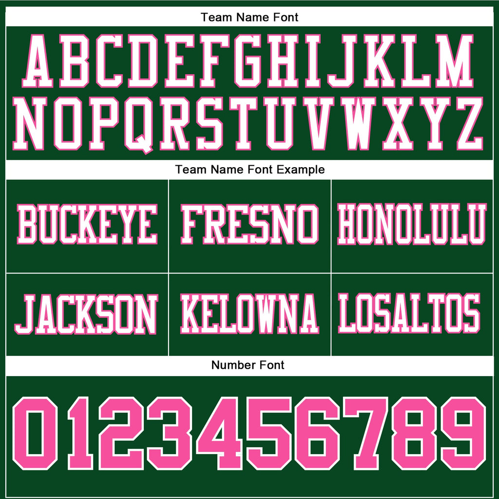 Custom Green Pink-White Authentic Football Jersey